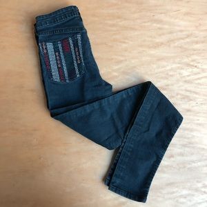 Courtshop indigo embroidered jeans
